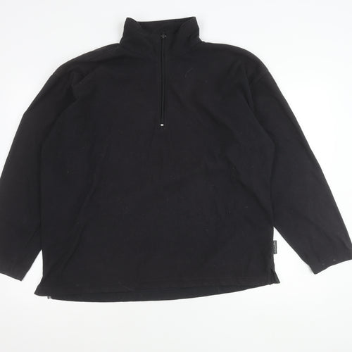 Highpoint Mens Black Fleece Pullover Sweatshirt L 1/4 Zip Thermal