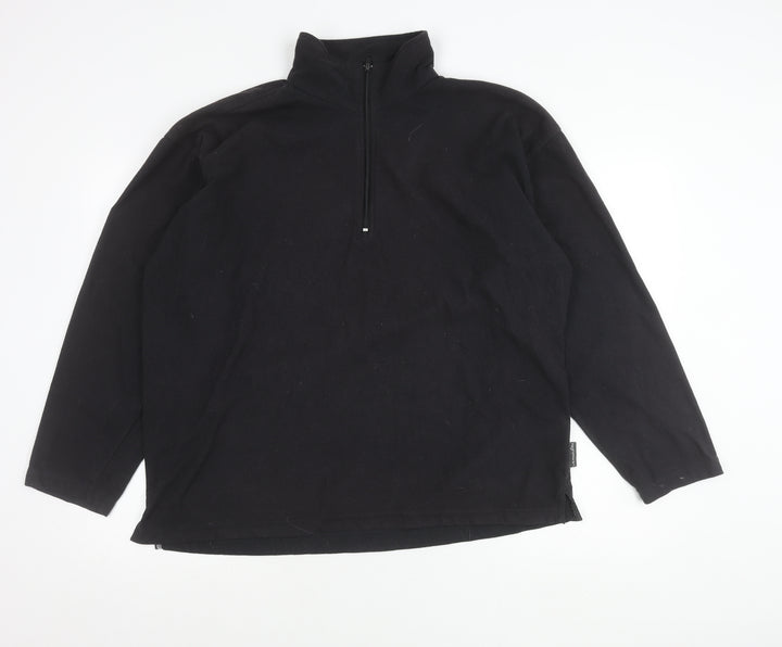 Highpoint Mens Black Fleece Pullover Sweatshirt L 1/4 Zip Thermal