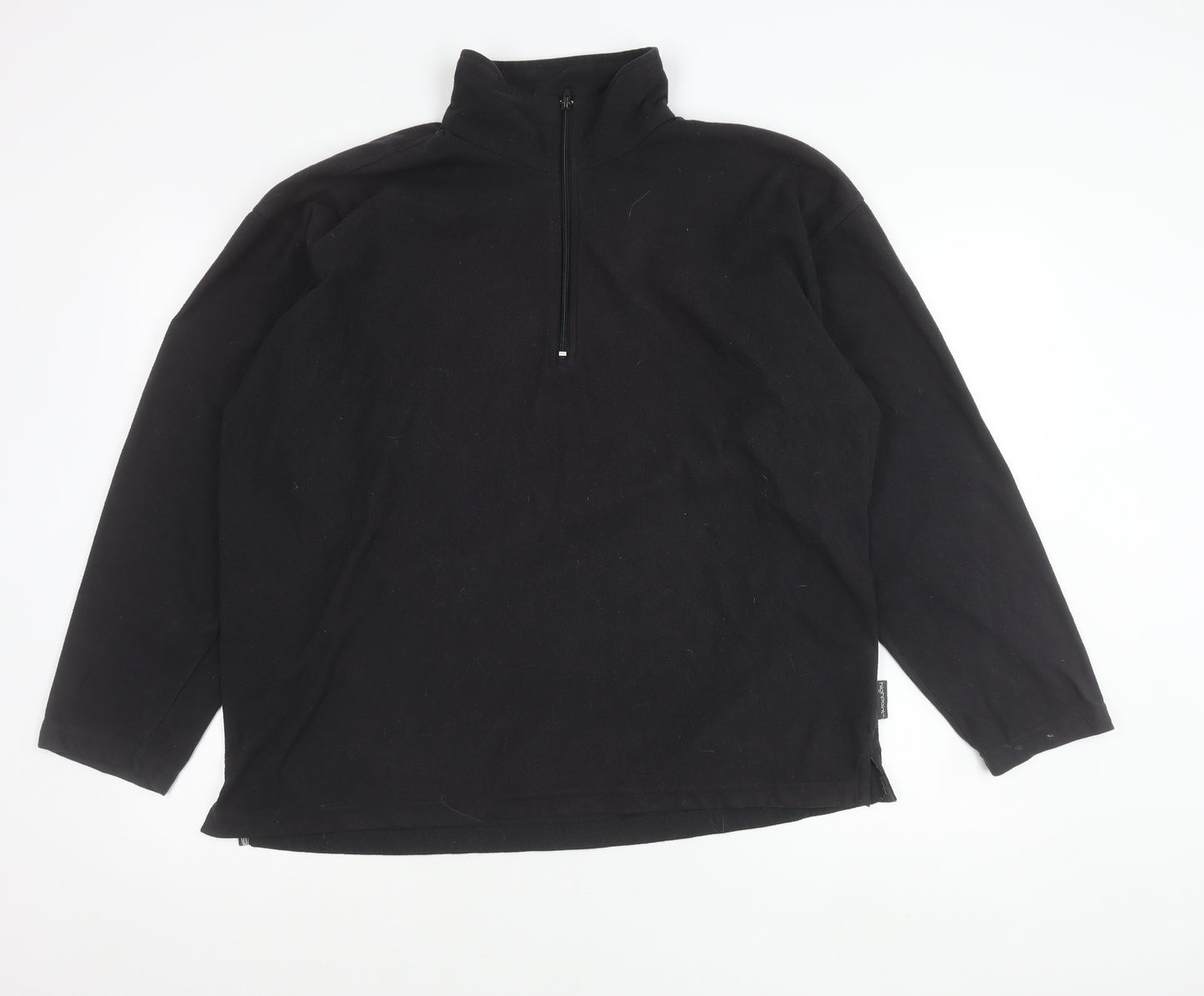 Highpoint Mens Black Fleece Pullover Sweatshirt L 1/4 Zip Thermal