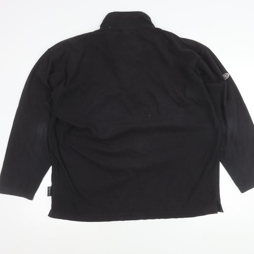 Highpoint Mens Black Fleece Pullover Sweatshirt L 1/4 Zip Thermal