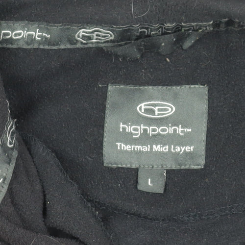 Highpoint Mens Black Fleece Pullover Sweatshirt L 1/4 Zip Thermal