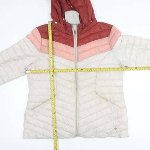 Next Womens Multicoloured Puffer Jacket Size 18 Hooded Quilted Winter Coat