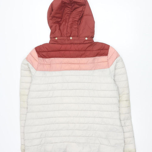 Next Womens Multicoloured Puffer Jacket Size 18 Hooded Quilted Winter Coat