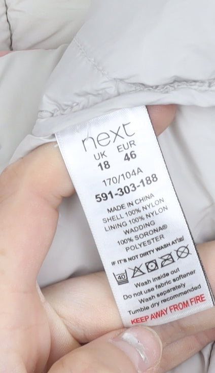 Next Womens Multicoloured Puffer Jacket Size 18 Hooded Quilted Winter Coat