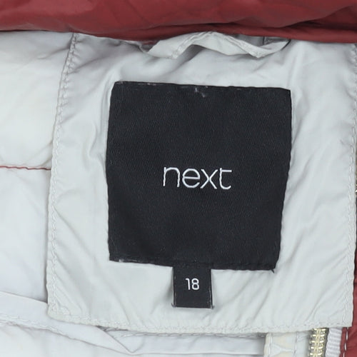 Next Womens Multicoloured Puffer Jacket Size 18 Hooded Quilted Winter Coat