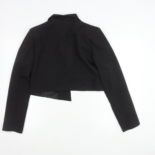 Boohoo Women's Black Cropped Suit Jacket UK 10 Notch Lapel