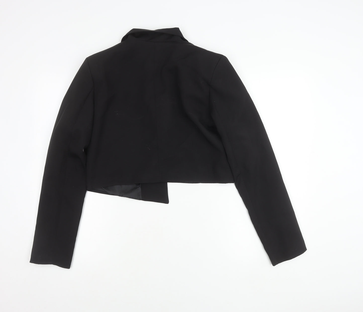 Boohoo Women's Black Cropped Suit Jacket UK 10 Notch Lapel