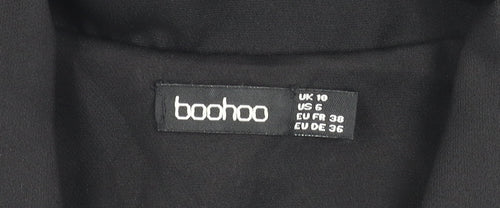 Boohoo Women's Black Cropped Suit Jacket UK 10 Notch Lapel