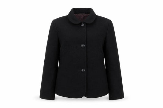 Front view of Marks & Spencer women’s black blazer jacket, size UK 12, formal workwear