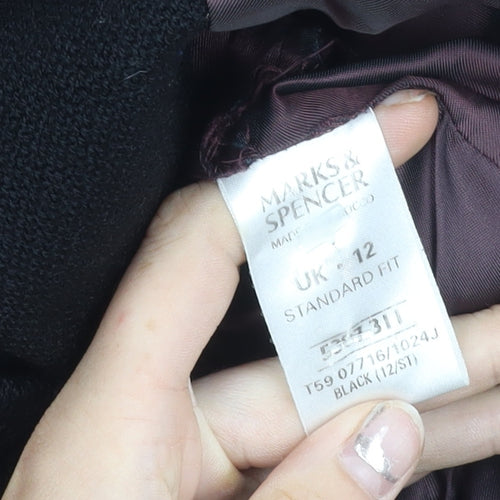 Marks and Spencer Womens Black Blazer Jacket Size 12 Formal Workwear