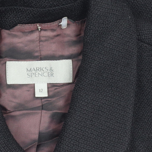 Marks and Spencer Womens Black Blazer Jacket Size 12 Formal Workwear