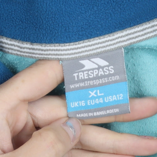 Trespass Women’s Blue Fleece Sweatshirt UK 16 XL 1/2 Zip Polyester