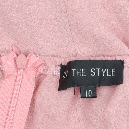 In The Style Women’s Pink Size 10 Bodycon Off Shoulder Dress