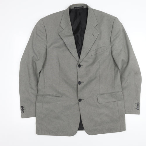 Simon Taylor Men's Grey Blazer Jacket 40 Chest Wool Blend Formal