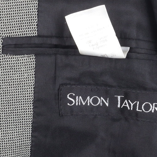 Simon Taylor Men's Grey Blazer Jacket 40 Chest Wool Blend Formal