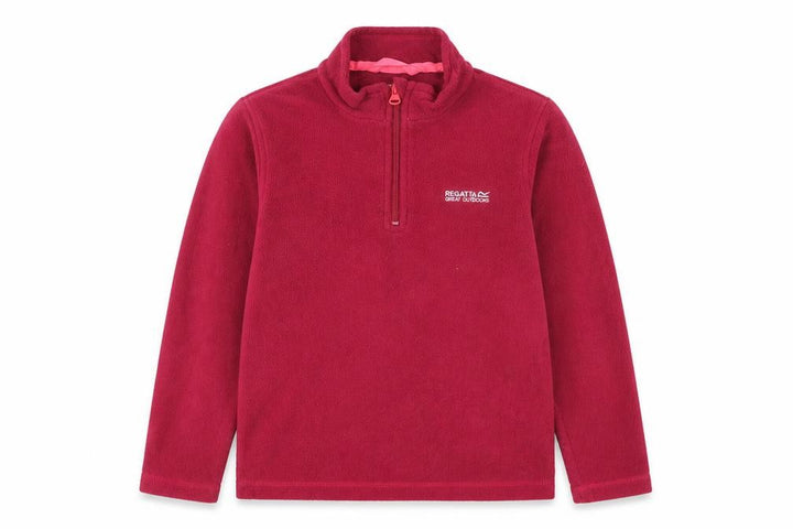 Regatta Girls Red Fleece 1/4 Zip Sweatshirt 9-10 Years Outdoor Pullover