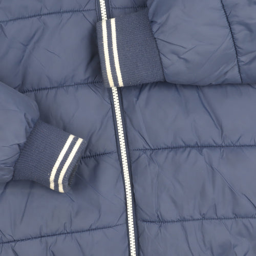 H&M Boys Blue Hooded Puffer Jacket 14 Years Quilted Winter Coat