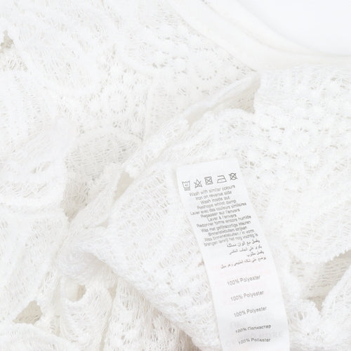 Cameo Rose Women’s White Lace Tank Top Size 8 Sleeveless Camisole