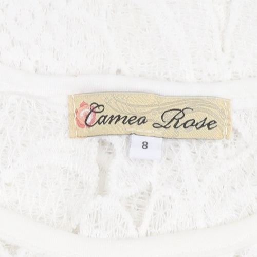 Cameo Rose Women’s White Lace Tank Top Size 8 Sleeveless Camisole