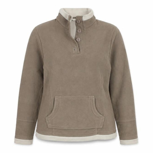 Marks and Spencer Womens Brown Fleece Henley Sweatshirt Size 12
