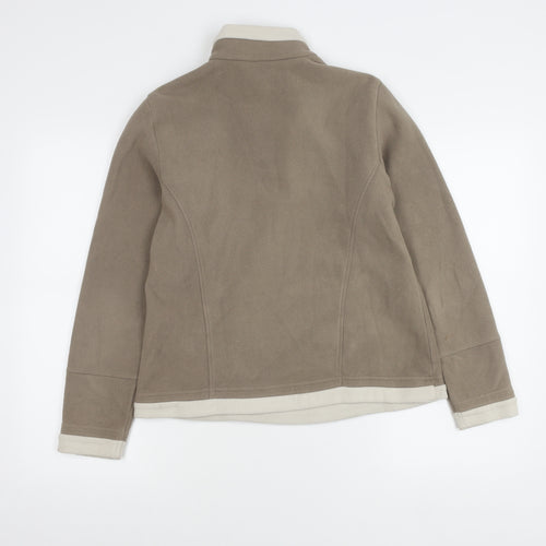 Marks and Spencer Womens Brown Fleece Henley Sweatshirt Size 12