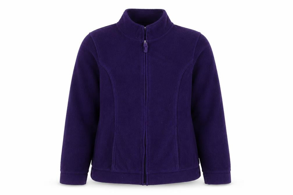 Front view of Bonmarché Women’s Purple Full Zip Fleece Jacket S Regular Fit