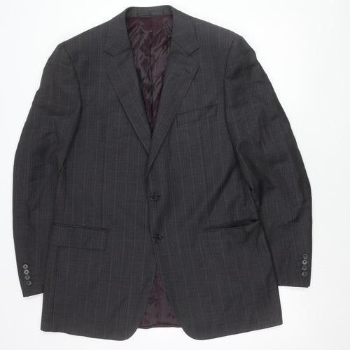 Marks and Spencer Men's Grey 42L Wool Pinstripe Suit Jacket