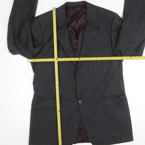 Marks and Spencer Men's Grey 42L Wool Pinstripe Suit Jacket