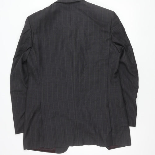 Marks and Spencer Men's Grey 42L Wool Pinstripe Suit Jacket