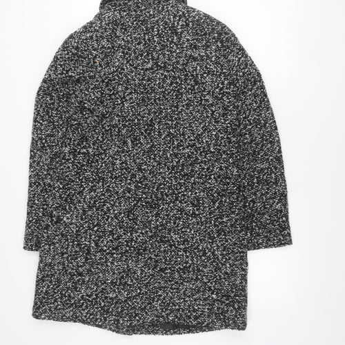 ISLE Collection Womens Black Wool Blend Mid-Length Coat Size 10