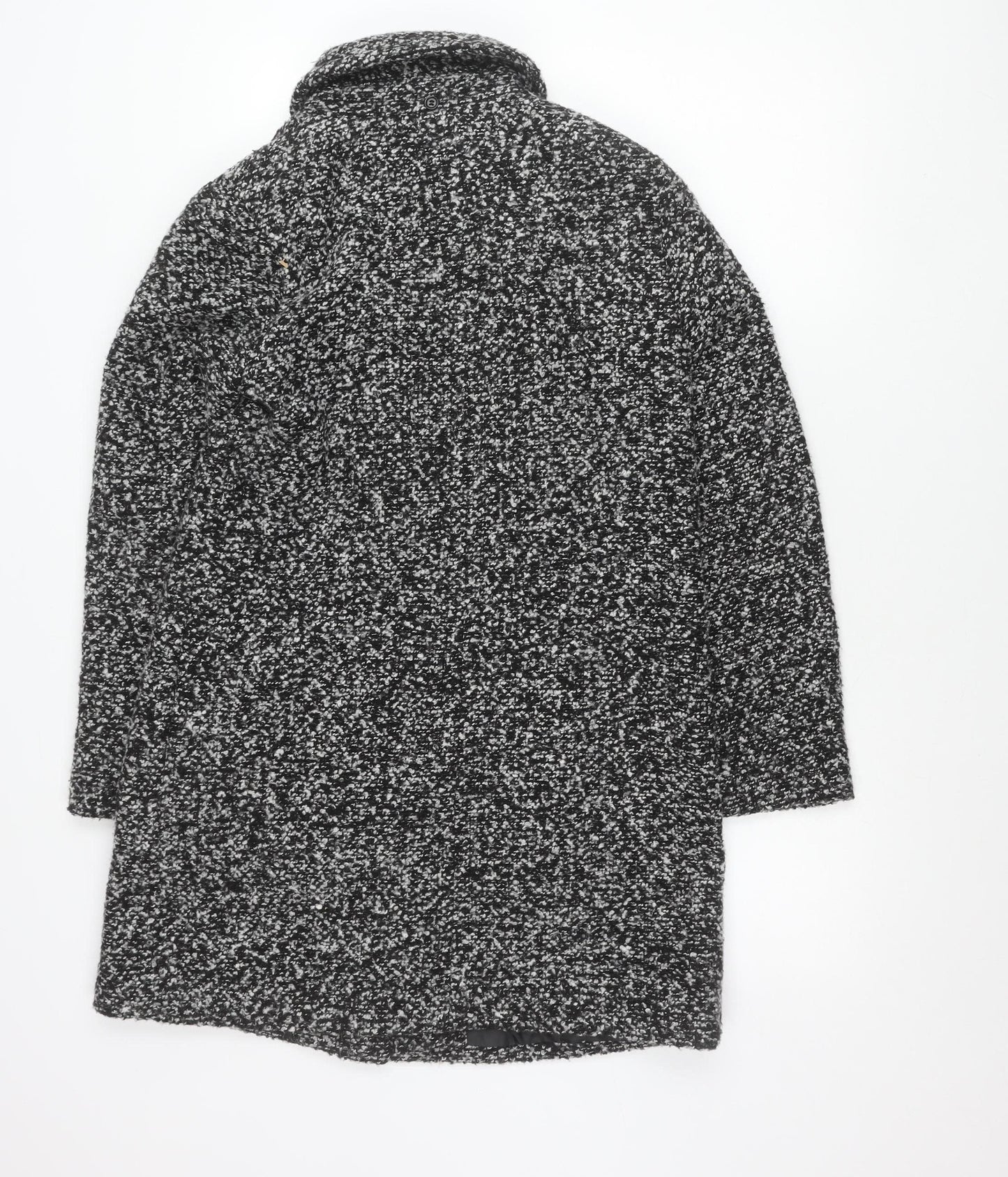 ISLE Collection Womens Black Wool Blend Mid-Length Coat Size 10