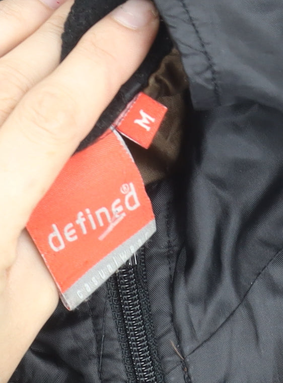 Defined Men's Black M Stand Collar Full Zip Casual Jacket