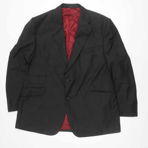 Marks and Spencer Men’s Grey Pinstripe Wool Blend Suit Jacket 46in
