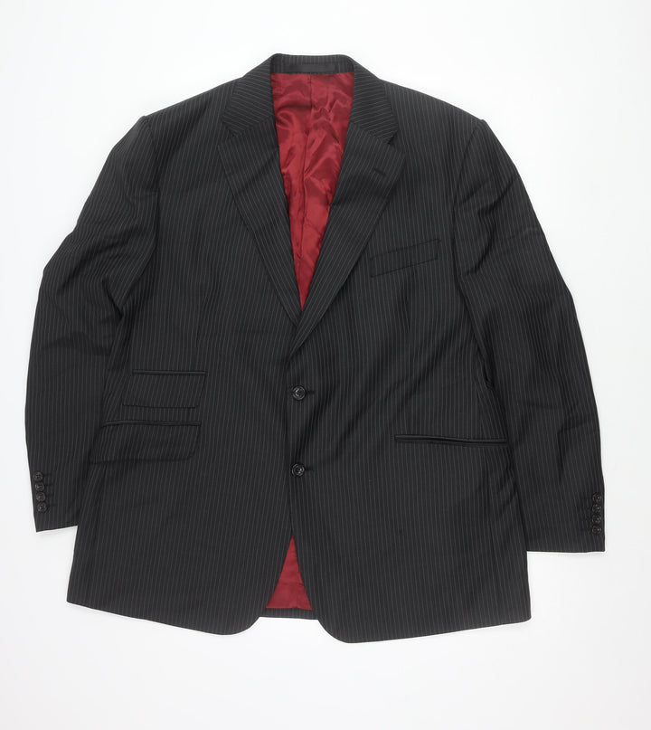Marks and Spencer Men’s Grey Pinstripe Wool Blend Suit Jacket 46in