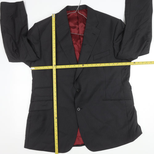 Marks and Spencer Men’s Grey Pinstripe Wool Blend Suit Jacket 46in