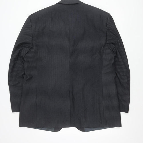 BHS Men’s Grey Pinstripe Blazer Jacket 48 Chest Regular Fit