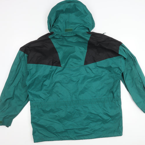 Outdoor Scene Mens Green Rain Coat Jacket M Hooded PVC Waterproof