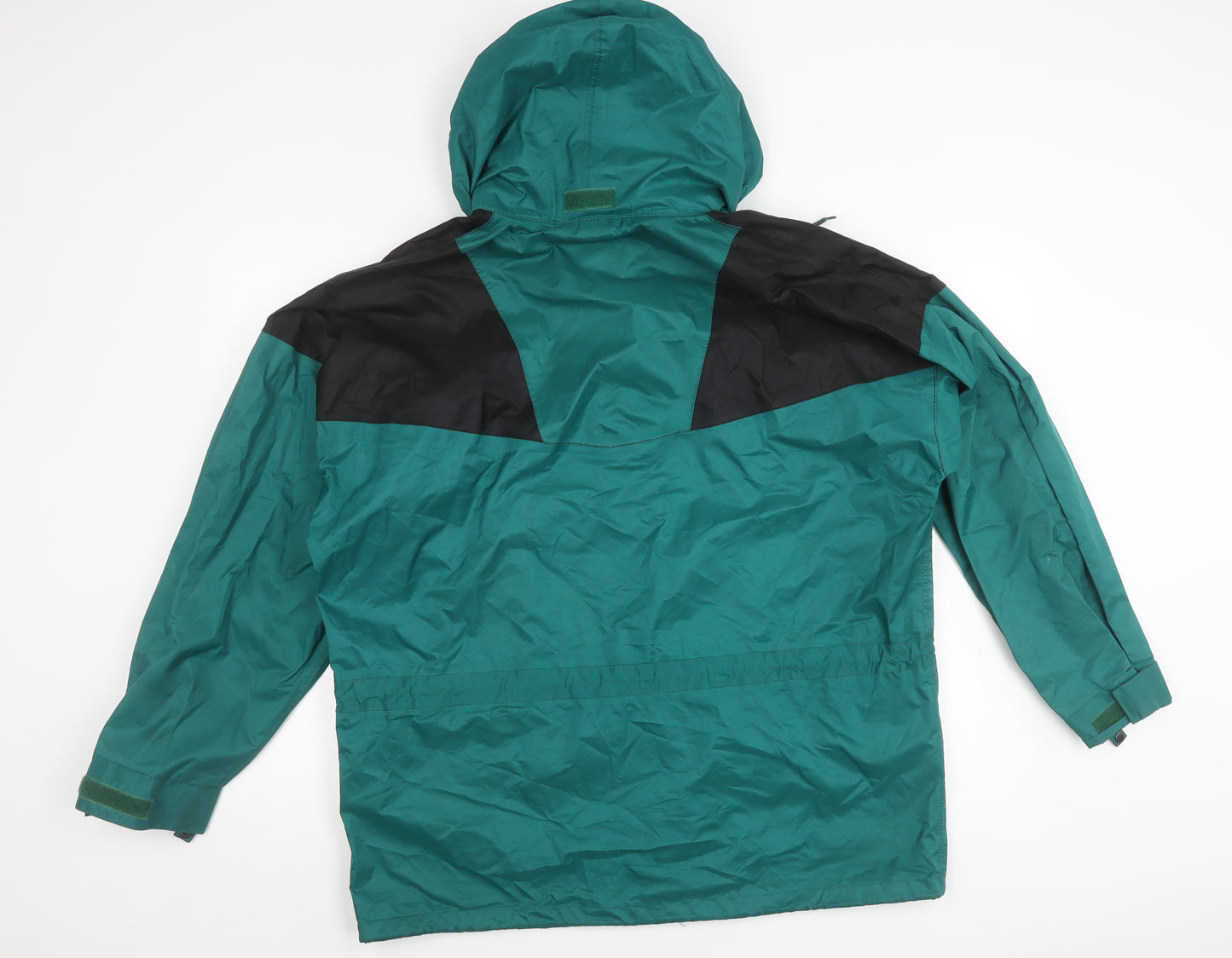 Outdoor Scene Mens Green Rain Coat Jacket M Hooded PVC Waterproof