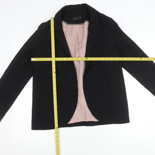Topshop Women Black Tall Size 14 Blazer Jacket Notch Lapel Workwear