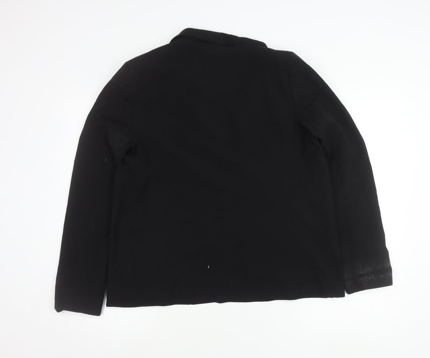 Topshop Women Black Tall Size 14 Blazer Jacket Notch Lapel Workwear