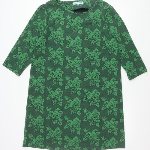 Dickins & Jones Women’s Green Floral Shift Dress Size 16