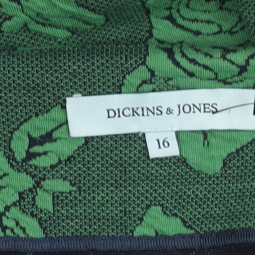 Dickins & Jones Women’s Green Floral Shift Dress Size 16