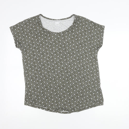 Lands' End Womens Green Paisley Scoop Neck T-Shirt Size M