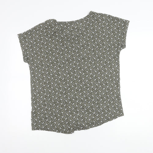 Lands' End Womens Green Paisley Scoop Neck T-Shirt Size M