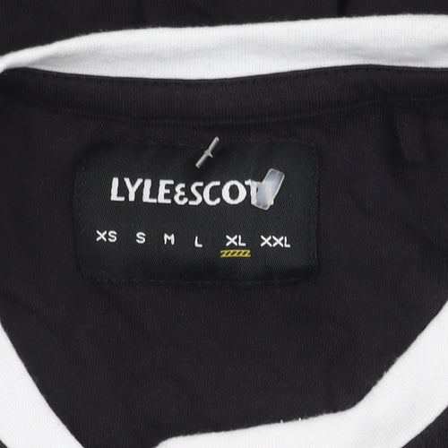 Lyle & Scott Men's Black Crew Neck Logo T-Shirt Size M
