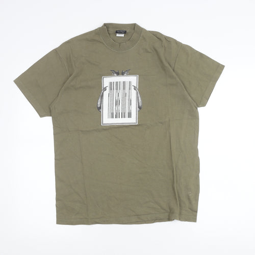 Hayward Gallery Men’s Green Cotton Graphic Art T-Shirt M Vintage