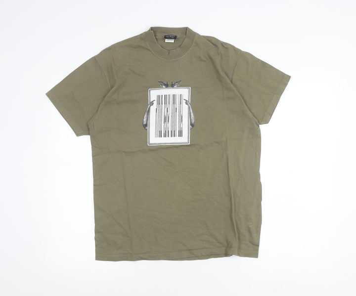 Hayward Gallery Men’s Green Cotton Graphic Art T-Shirt M Vintage