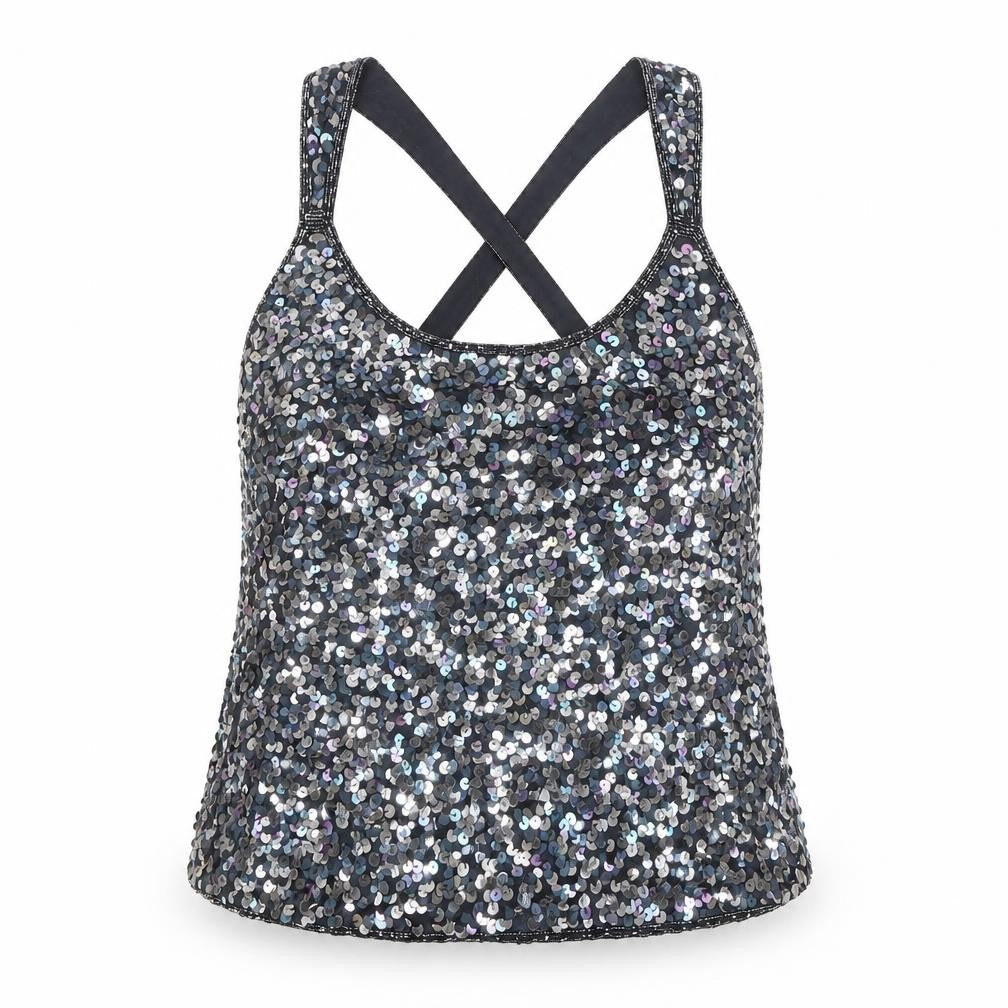 Kaleidoscope Women’s Black Sequin Camisole Tank Top Size 16