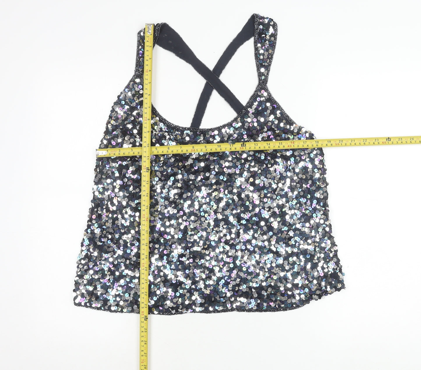 Kaleidoscope Women’s Black Sequin Camisole Tank Top Size 16