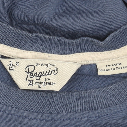 Penguin by Munsingwear Men's Blue M Crew Neck Cotton T-Shirt